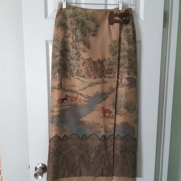 Ralph Lauren Dresses & Skirts - Vintage Ralph Lauren Dog Wrap Skirt
